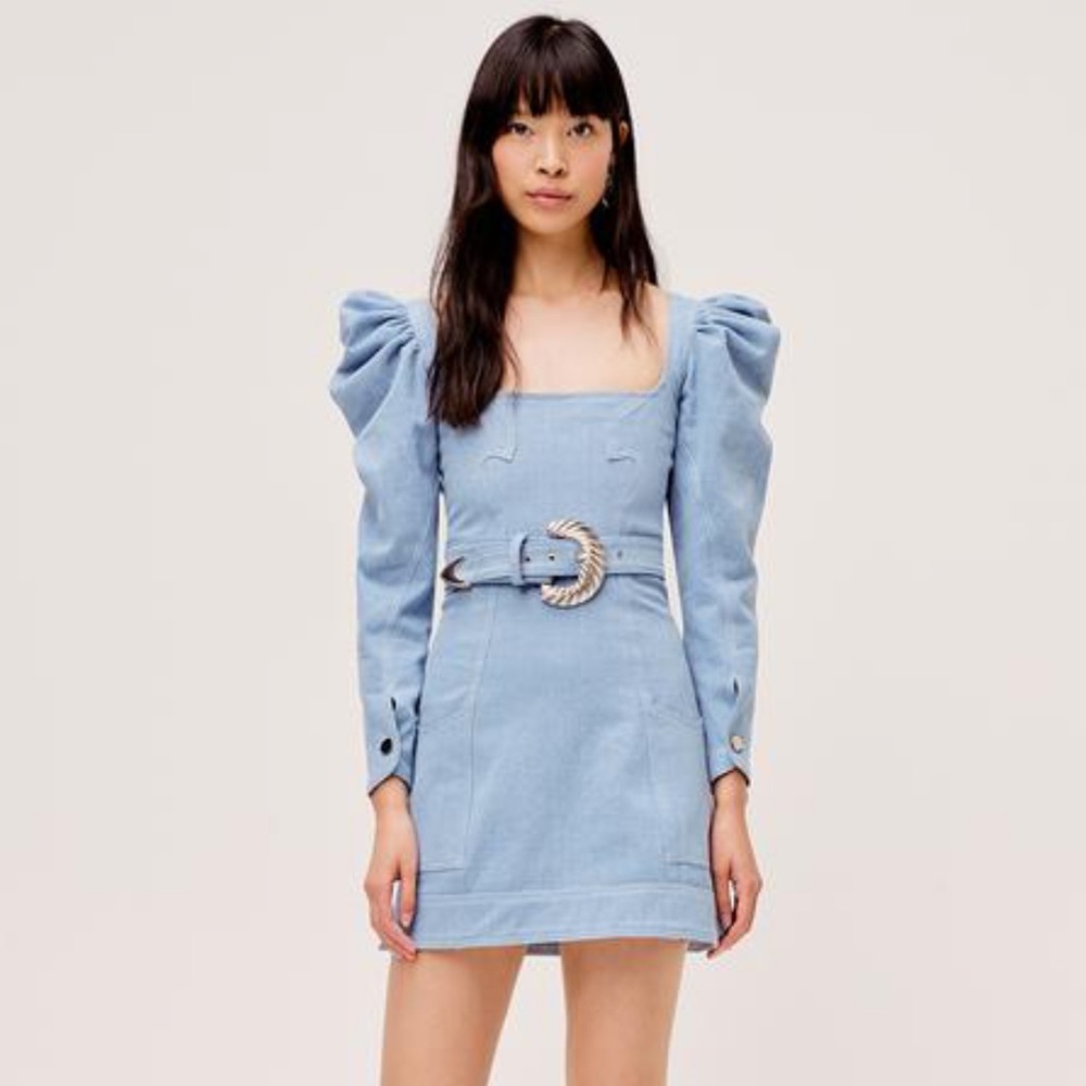 For Love & Lemons | Josephine Mini Dress | Denim